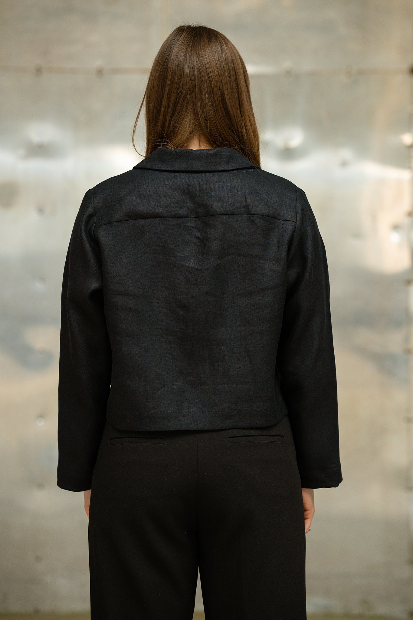 Monitor Overshirt Elegant, linen, black