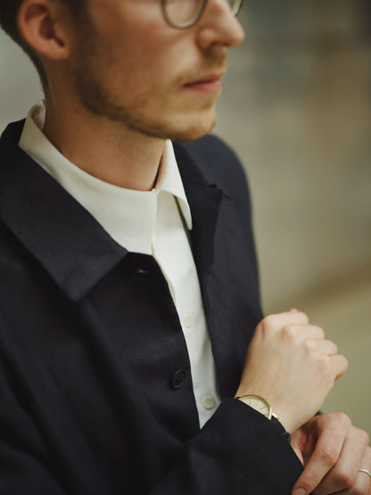 LINEN OVERSHIRT / BLACK